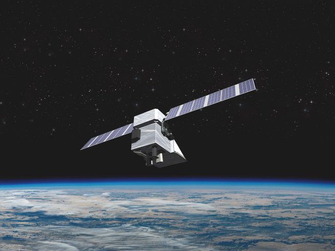 Render of MethaneSAT satellite in space