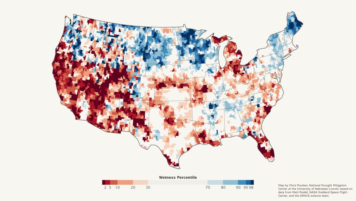 Map of groundwater depletion in the U.S.